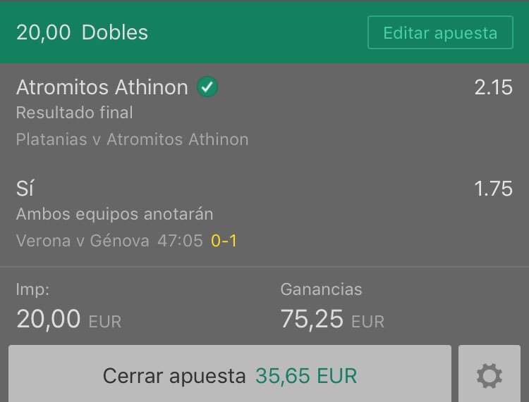 Freepicks321's tweet image. Buenas noches chavales!!💪🏽⚽️💶 mirad como se nos pone esta que hemos hecho esta tarde bien estudiada...