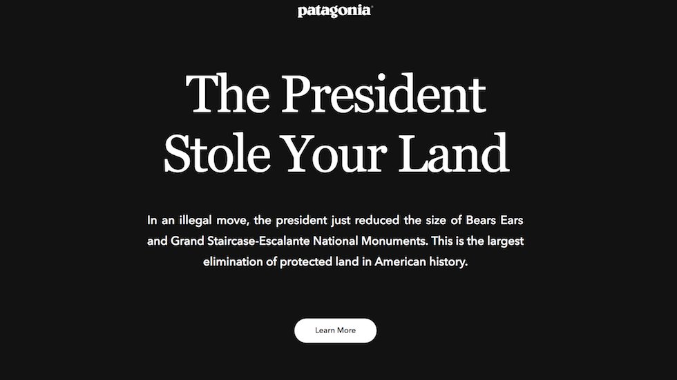thehill's tweet photo. Patagonia to sue Trump for shrinking national monuments https://t.co/PNF99XjEmS https://t.co/OODc32eJsV