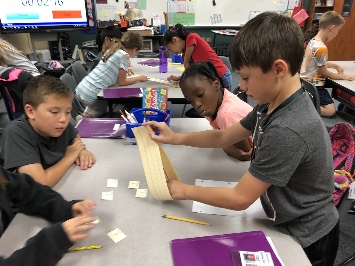 Bone_4th's tweet photo. “Who is winning?” Placing fractions on a number line as a pre-assessment for comparing fractions. #greatmathdiscussions @WarnerCFISD https://t.co/j1AttN7J0m