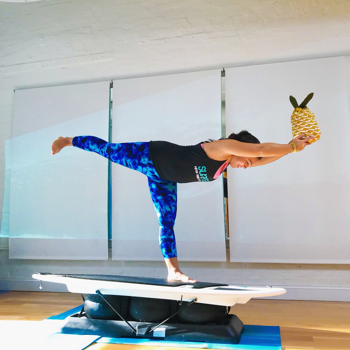 Challenge Move of the Week: Warrior III  🍍
By SURFSET Master Trainer <a href="/dianaygarrett/">Diana Garrett</a>
#surfset #warrior3 @surfsetfitness #nycfitness