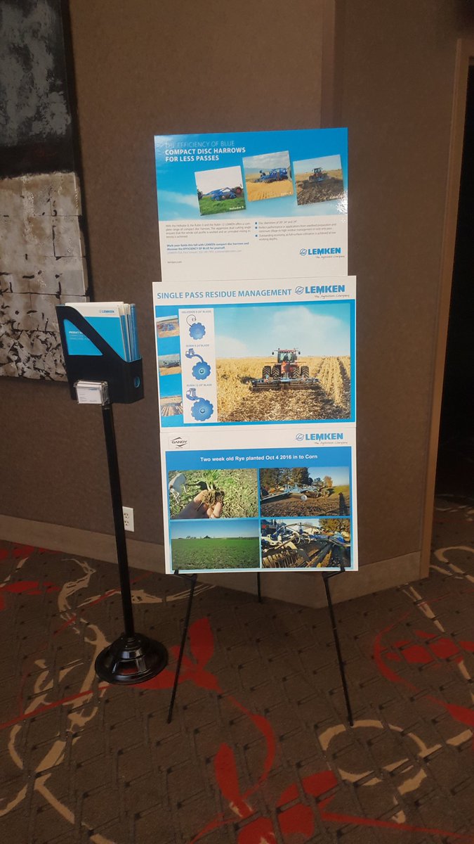 lemkenmidwest's tweet photo. How do you cover two shows at once? Have a great host @UMNExt Conversation Tillage Conference that lets you drop a poster off on our way though to Nebraska. Learn a lot at https://t.co/Gm0YR6Px7D #DIGtheCTC #MNcorn #LEMKEN #SoilHealth #covercrop https://t.co/OTmufVizQk