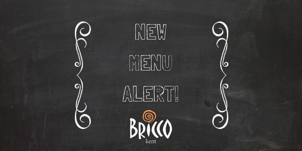 Big news! We have a new menu! Click the link to see our delicious new options, goo.gl/Su9JHY  #BriccoKent #newmenu