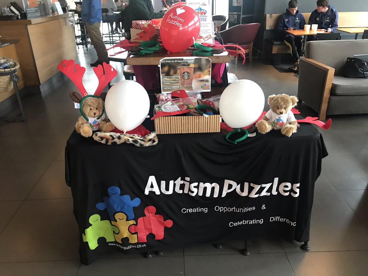 Kirstylay1976's tweet photo. Great to see @StarbucksUK #DunleavyDrive #Cardiff supporting @AutismPuzzles #Cheerforgood Campaign goodluck with #staticcycle on Thursday. https://t.co/DsAqscfAUf