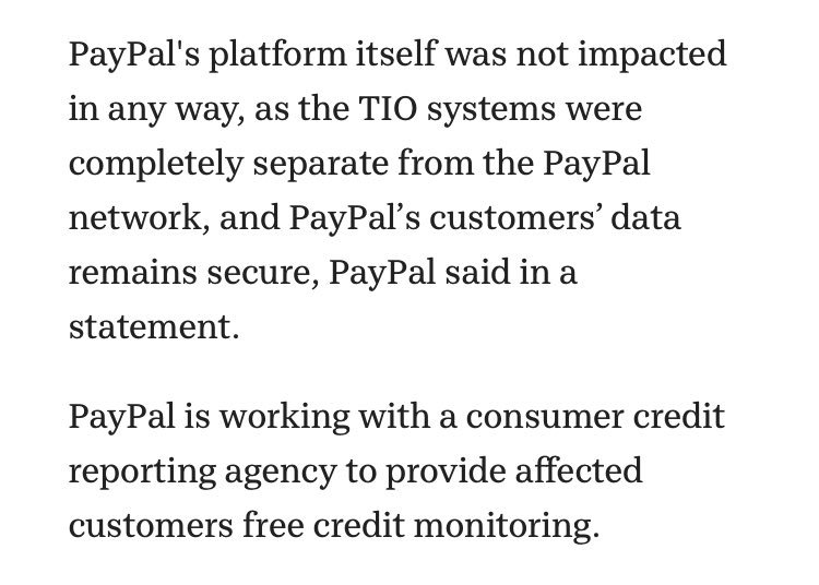 midohaddad's tweet photo. #PayPal تنفي تعرض منصتها للاختراق ، بل يعود تسريب بيانات العملاء الخاصة بهم للاختراق الذي حصل على #Uber التي لم تبلغ بأنها تعرضت للاختراق
#امن_المعلومات #m7md_sec
.
https://t.co/k65GhtETgL https://t.co/AZievz0HXQ
