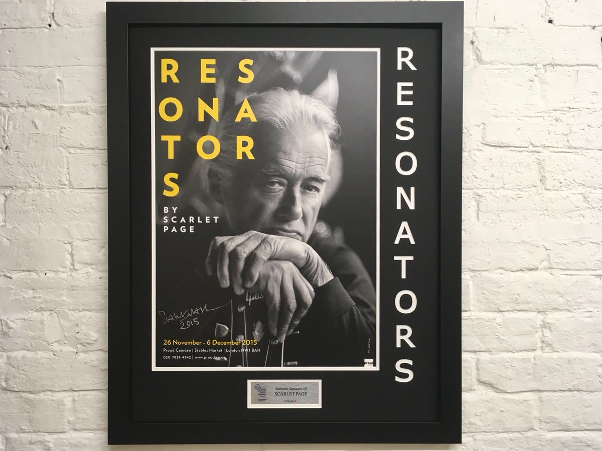 JimmyPageNews's tweet photo. A #Resonators poster of @jimmypage signed by @scarletp is being auctioned for @GreatOrmondSt at https://t.co/hwgyHLpStT https://t.co/F2tvZ6BtUK https://t.co/LLlNRkWwYX
