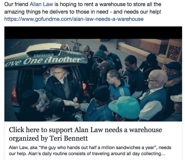 melodyMN's tweet photo. Alan Law, one of the wonderful people featured in the @TheStarfishThro #documentary, has been making sandwiches in his home for hungry people in #MN for years. Now he has finally agreed to getting a warehouse. U can help! I did. Go: https://t.co/NNErz3cH69 #minneapolis #angel https://t.co/NCIeMwp463