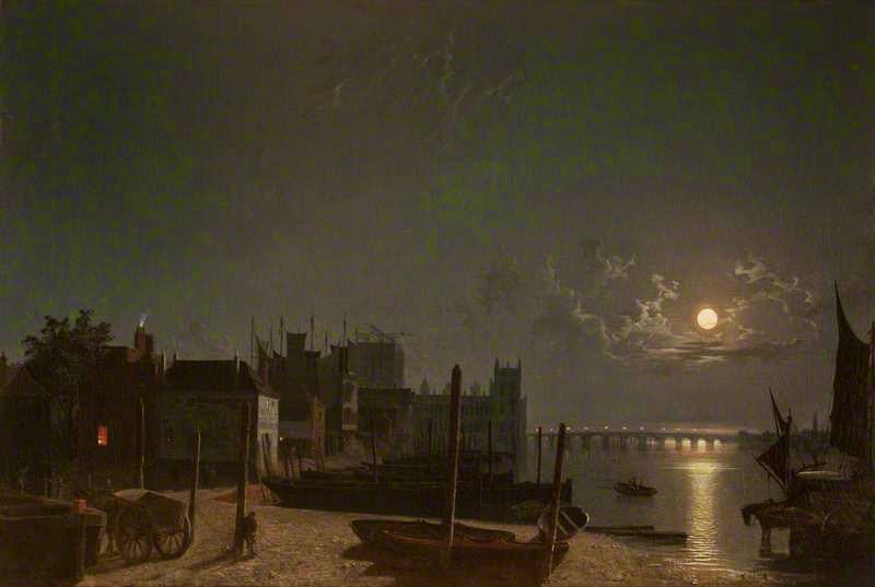 JohnConstableRA's tweet image. Westminster from the Horse-Ferry Quay by Moonlight by Henry Pether 1852 
Oil on Canvas 
(National Trust, Dorneywood)
Horse-Ferry Quay was where Millbank is today.