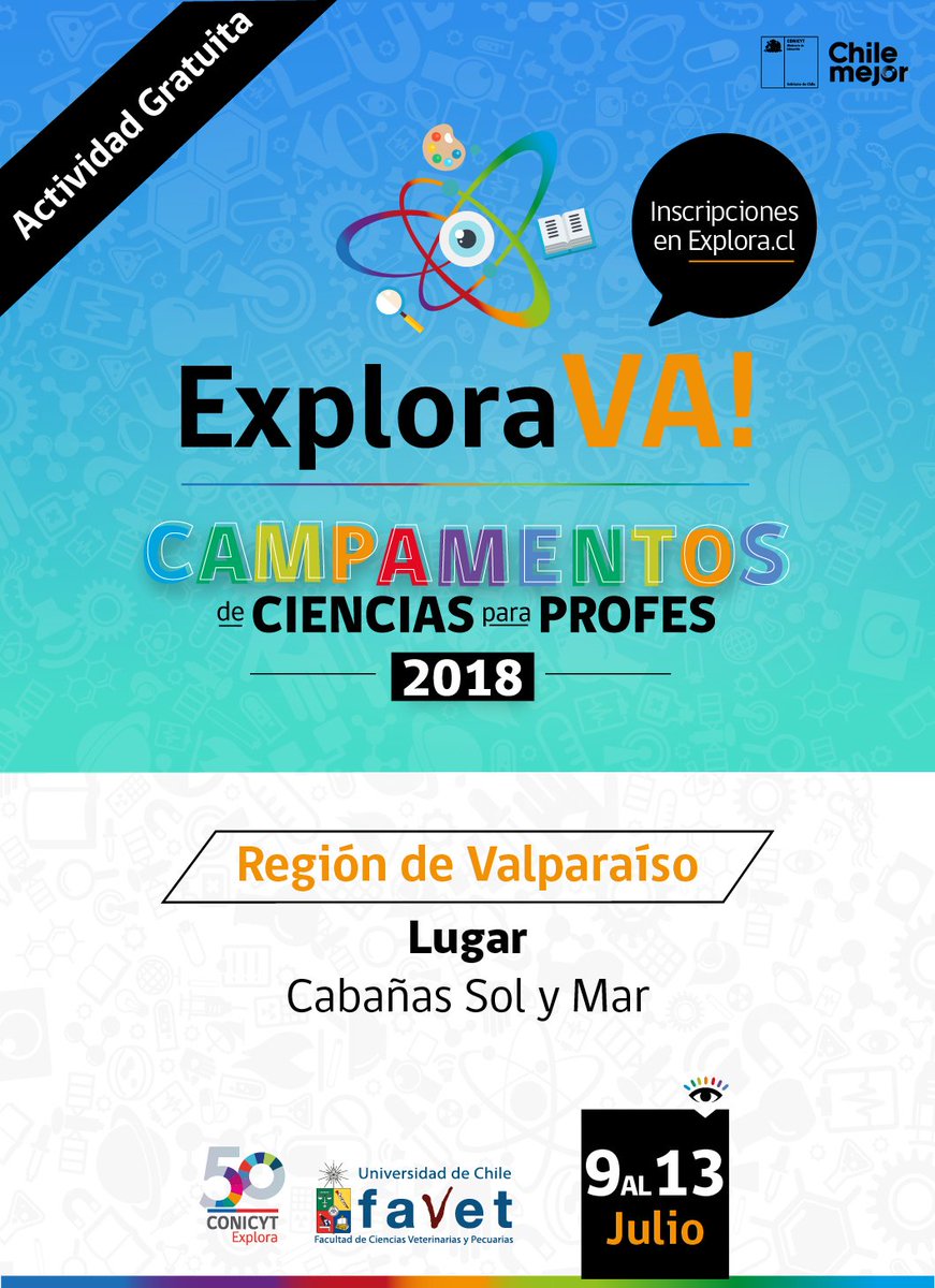 uchile's tweet photo. U. de Chile y @exploraconicyt convocan campamentos de educación en ciencia para profesores de todo el país. ¡Las inscripciones ya están abiertas! https://t.co/ksYGi7YQzn https://t.co/6XdUMngflN