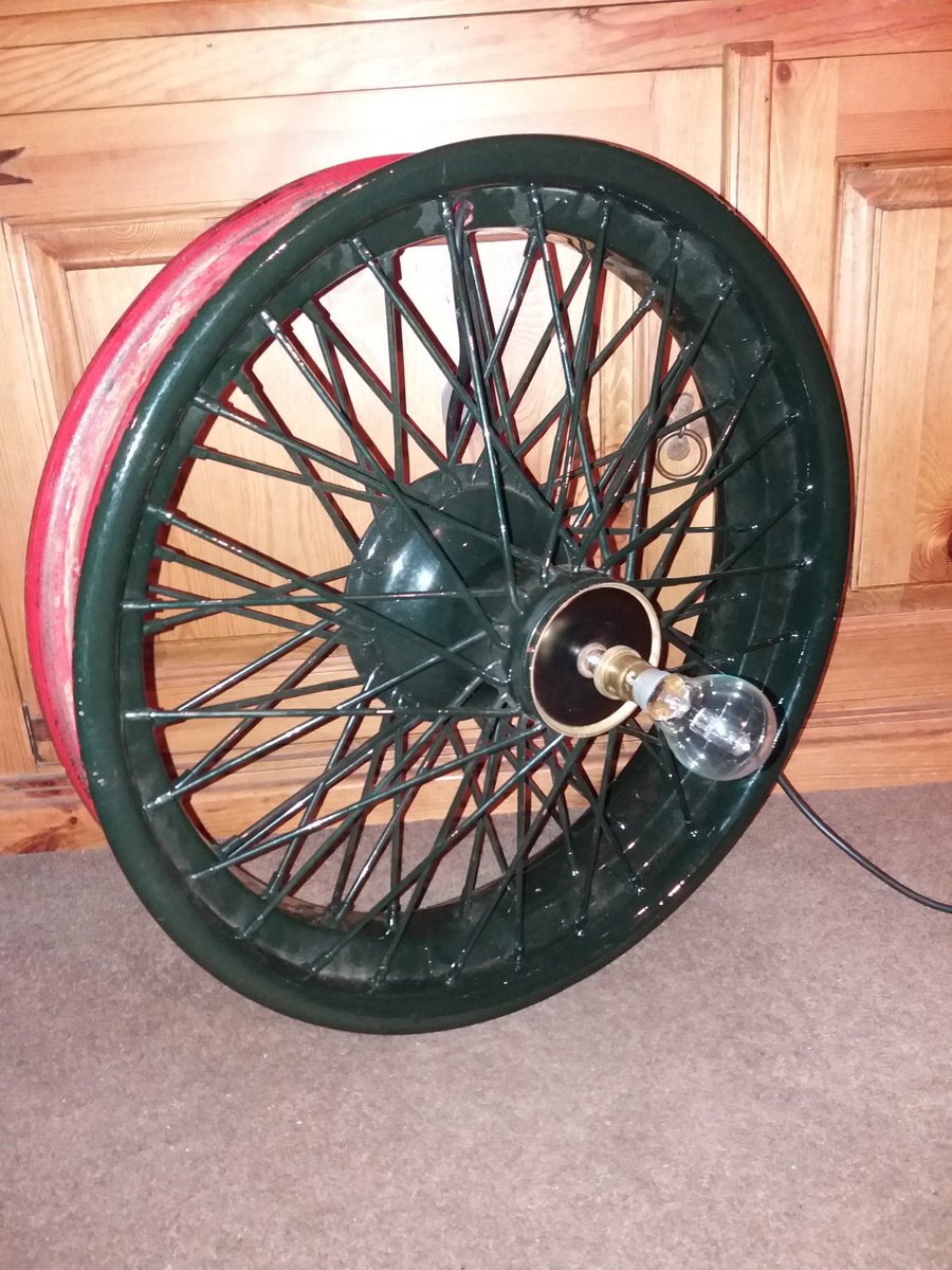 find at @retreat_vintage #UpcycledHour #lamps #reclaimed #interiordesign #salvage #reinvent #wheels #vintagecar #Bentley #fillyourhouse #finditfixitflogit #lightingdesign #restore #reuse #upcycled #cartwheels  #petrolheads