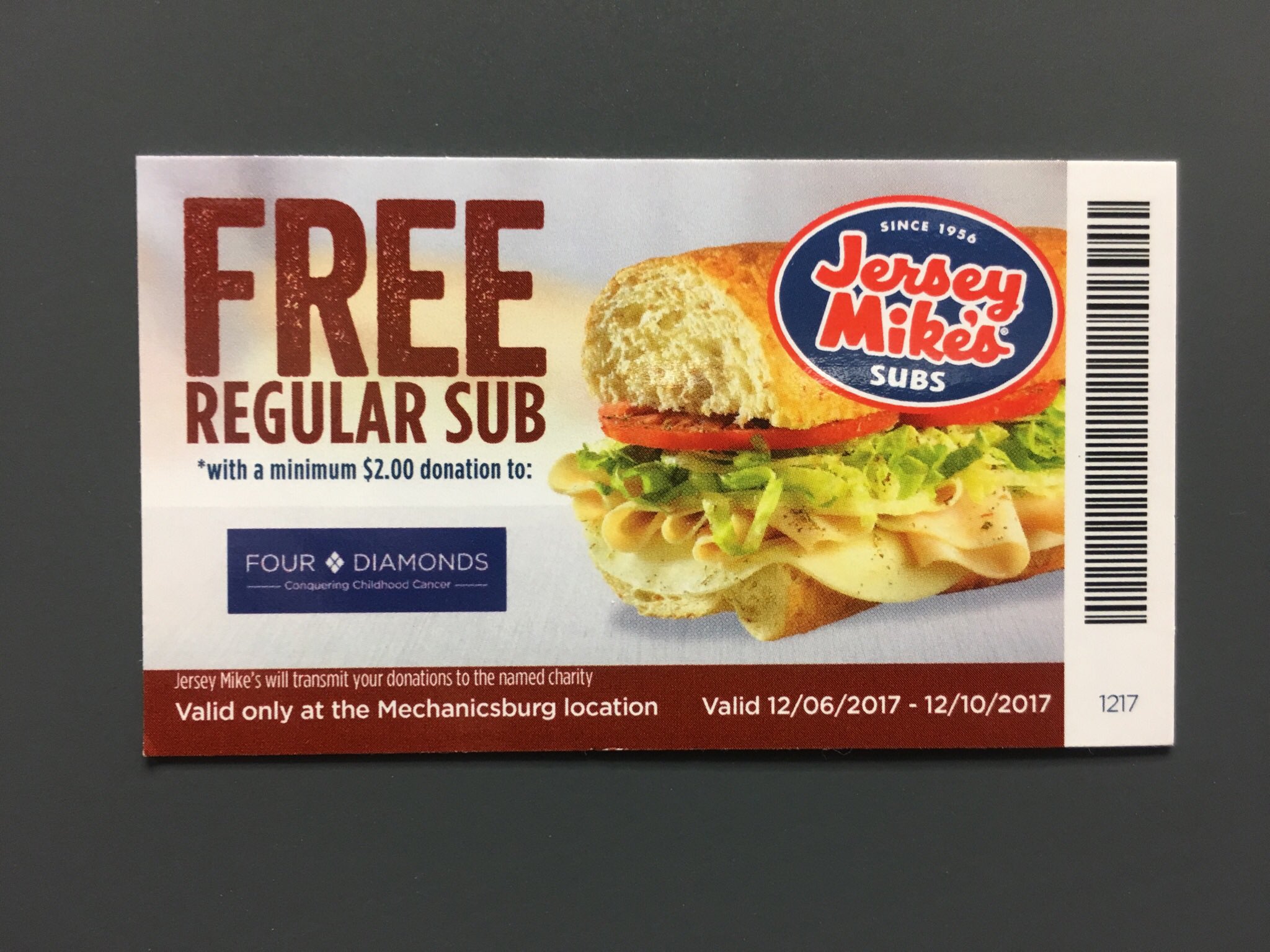 jersey mike's app free sub