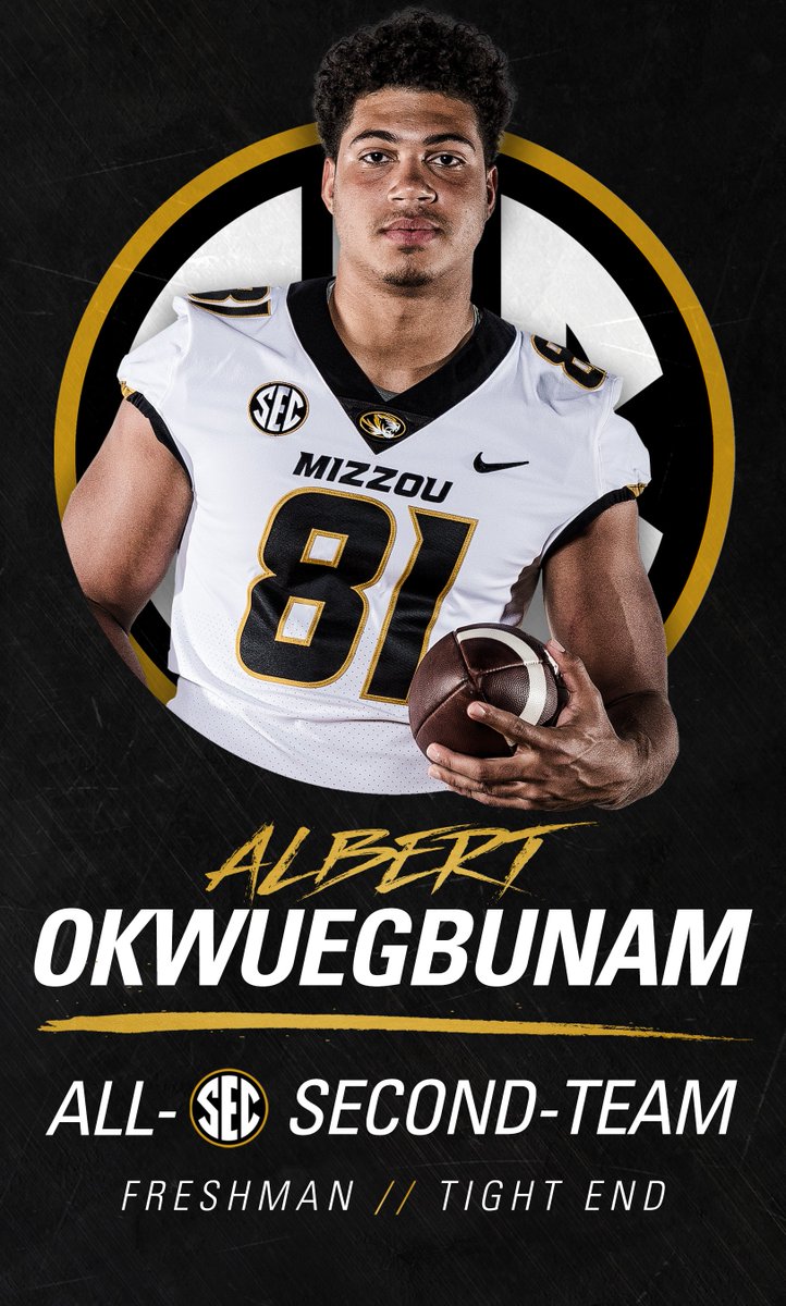#Mizzou on <a href="/AP/">The Associated Press</a> All-SEC Teams

<a href="/DrewLock23/">Drew Lock</a> - 1️⃣st Team
@FederalFrazier - 2️⃣nd Team
<a href="/jmon_moore/">J’Mon Moore</a> - 2️⃣nd Team
<a href="/albertok1234/">Alberto</a> - 2️⃣nd Team

#MIZ #ShowMe 🐯🏈