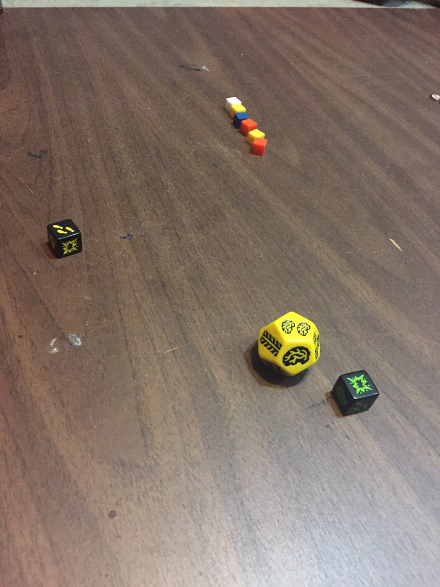 DevDiem's tweet photo. Hey gang! Today is #NationalDiceDay and to celebrate, the team got together and played a rousing game of Zombie Dice. Thanks to @SJGames for creating this fun and addictive game! #dice #zombie #boardgames https://t.co/RfPq0V7ujp