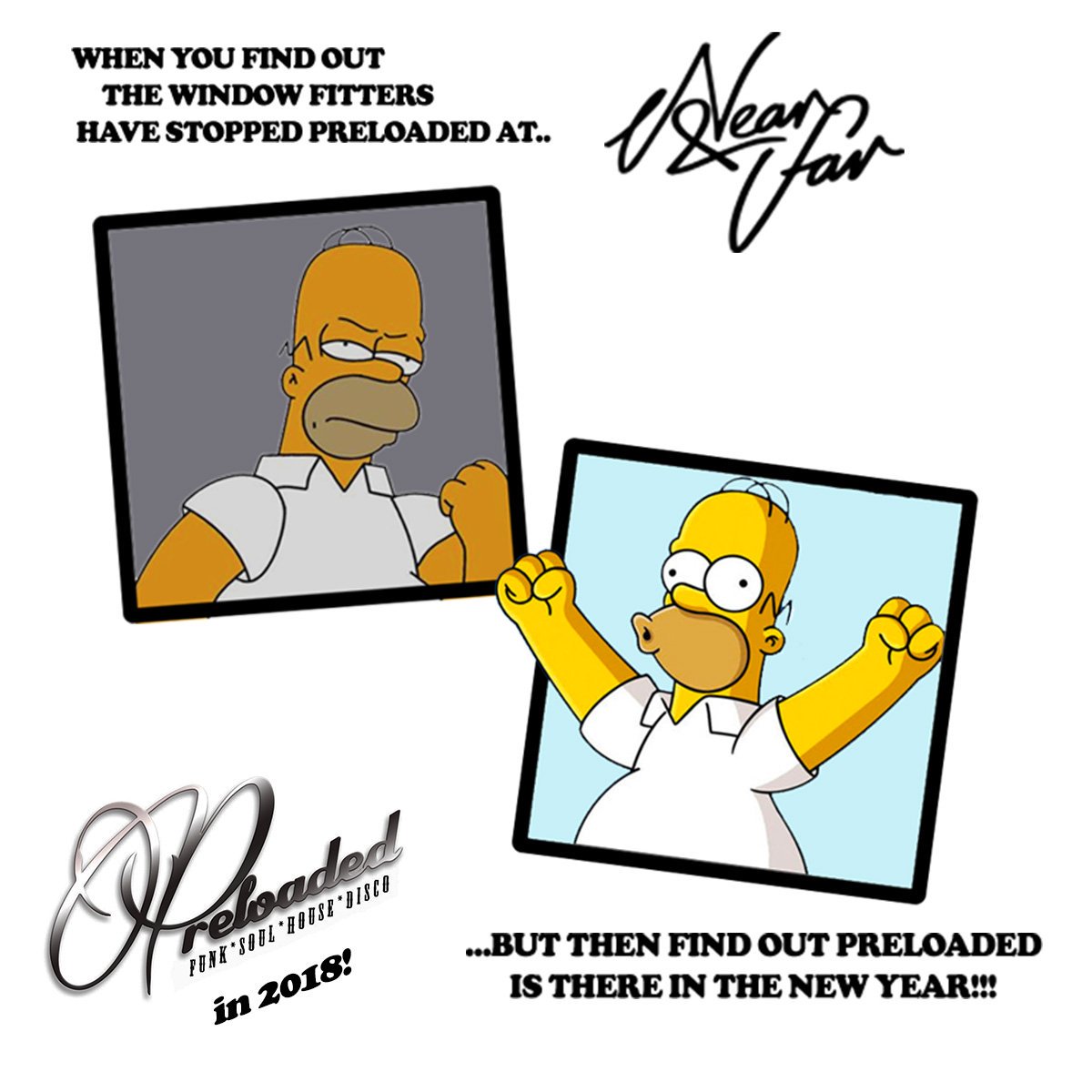 Preloadedparty's tweet image. SOOOOO GUTTED!.. Unfortunately Preloaded @nearandfarbar will be postponed to a later date (see meme for details!) But fear not.. Our debut will be announced soooon! #GetPreloaded #Nearandfar #bloodywindowfitters