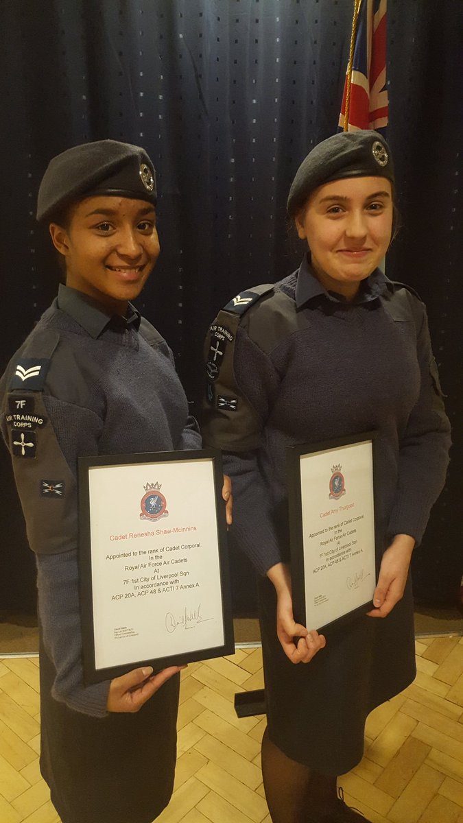 Congratulations to Corporal Thurgood and Corporal Shaw-Mcinnis who were promoted to their new rank tonight by Sqn Ldr Wells
 <a href="/MerseysideWing/">Merseyside Wing</a> 
#leadership #cadets #MondayMotivation