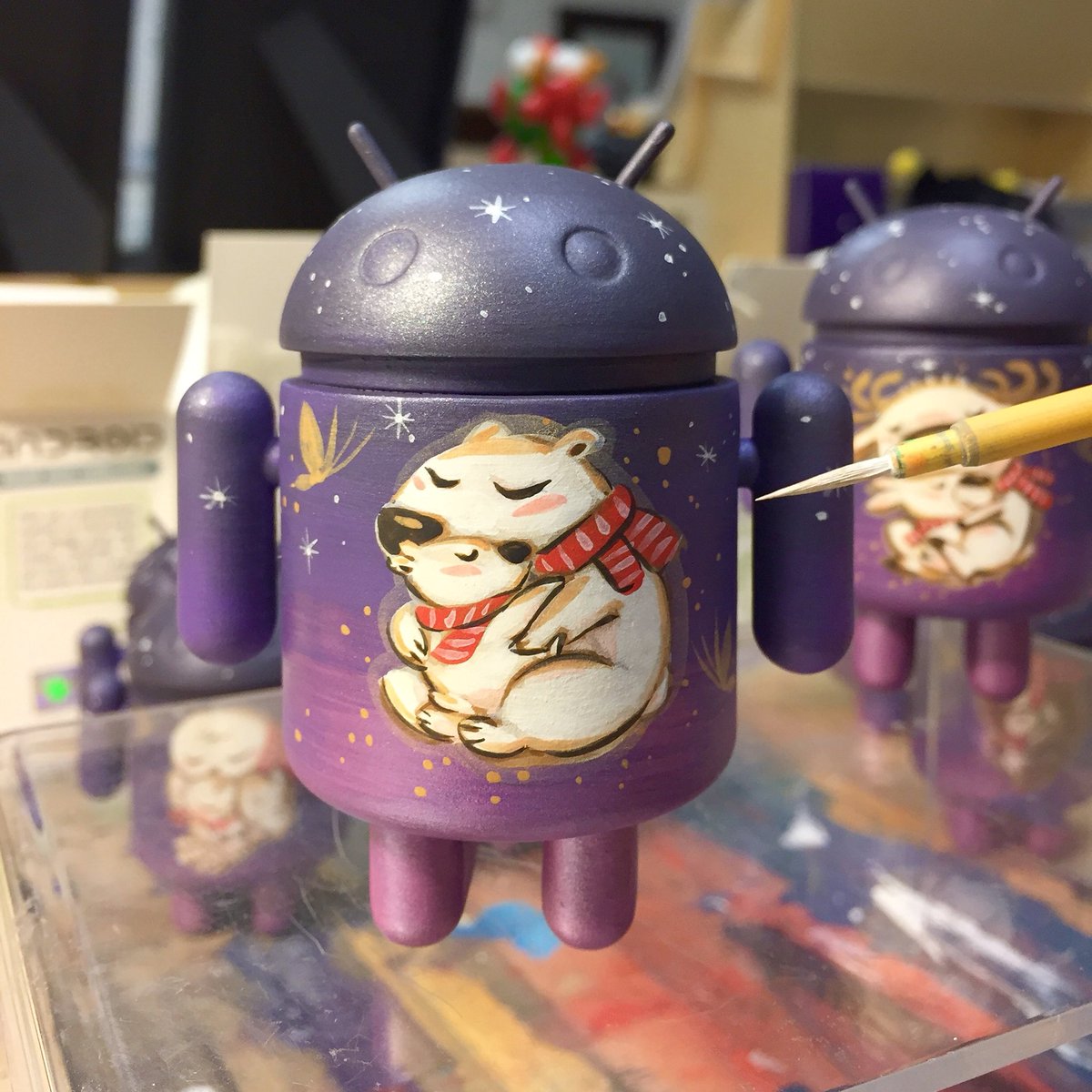 MartinHsu's tweet image. Star Bright, 8 all new hand-painted #AndroidMini figures heading to my Holiday Show at #Googleplex this Wed 12/6, 5-7p martinhsuart.blogspot.com/2017/10/google… #androidandme