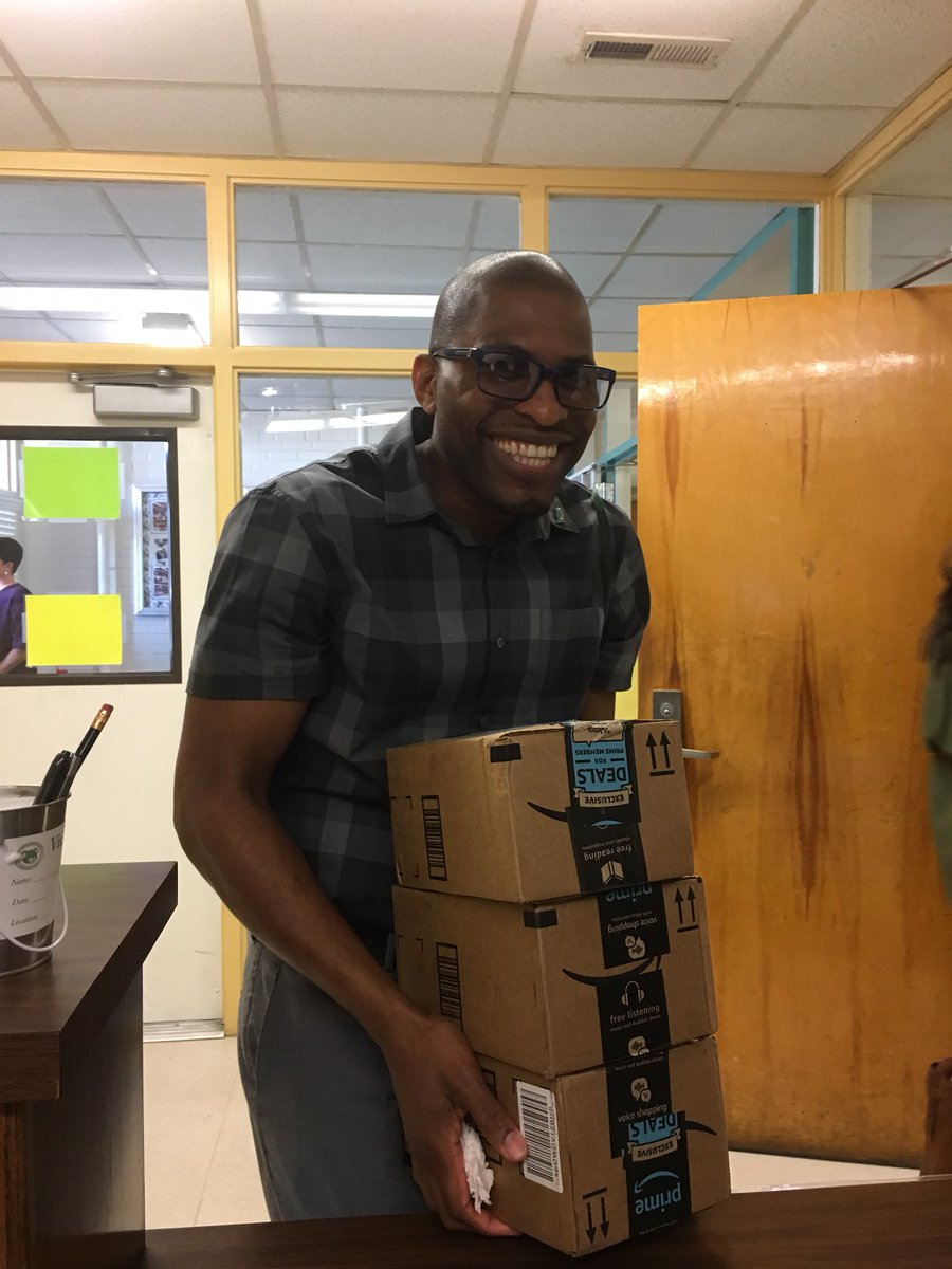 CMESCubs's tweet photo. Dr. Robert just received his tablets thanks to @DonorsChoose!!!! How exciting!!! #CMES_tech #CMES_cubs #InnovatorsMindset https://t.co/T0CMwX5zpM