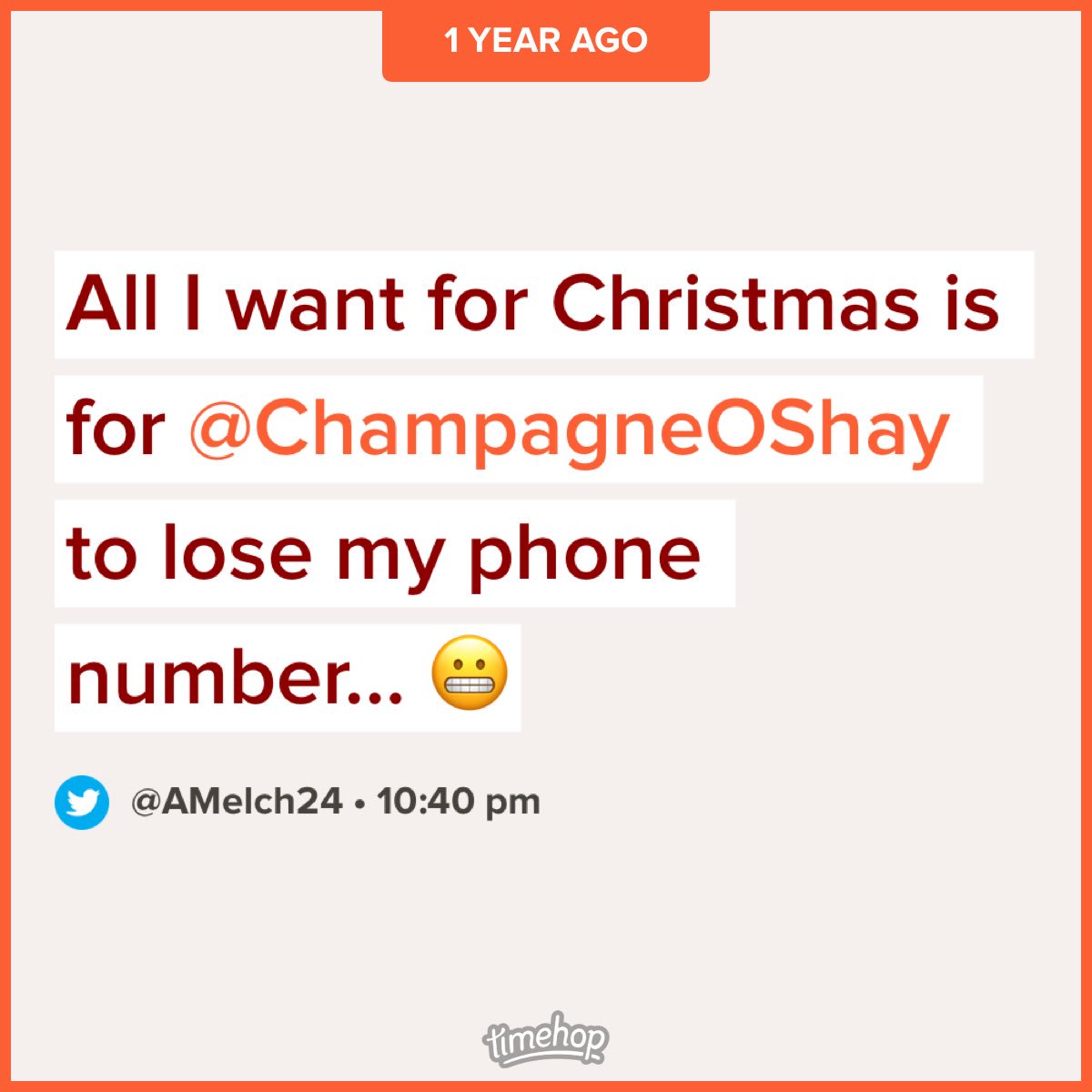 Clearly my Christmas wish didn’t come true @ChampagneOShay ... see ya in under 2 weeks 😳