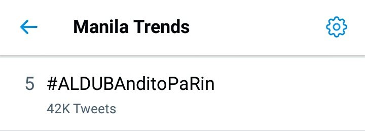 #ALDUBAnditoPaRin is currently Trending 5th Spot in Manila Trends with 42K Tweets as of 8am PH Time