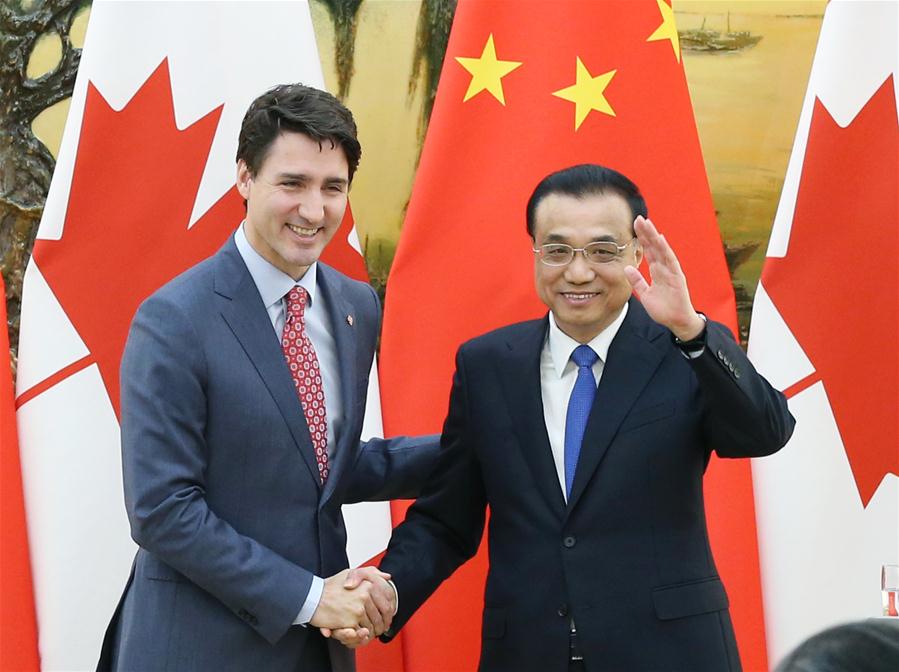 China and Canada Monday agreed to issue a joint statement on climate change and clean growth during the second meeting of the Annual Dialogue between the Chinese premier and the Canadian prime minister