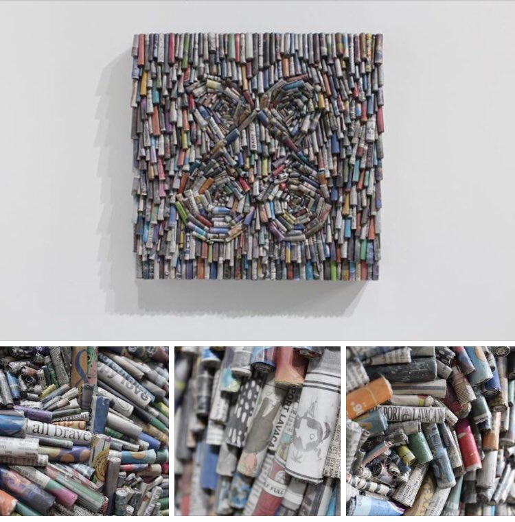 Commissioned #art “∞love” made w/ rolled #newspaper <a href="/MyStatesman/">My Statesman</a>, <a href="/AustinChronicle/">Austin Chronicle</a>, <a href="/nytimes/">The New York Times</a>, <a href="/WSJ/">The Wall Street Journal</a>, <a href="/denverpost/">The Denver Post</a>, <a href="/latimes/">Los Angeles Times</a> &amp; <a href="/portlavacawave/">Port Lavaca Wave</a>