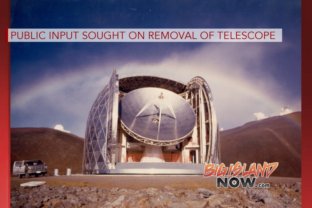 BigIslandNow's tweet photo. Public Input Sought on Removal of Maunakea Telescope https://t.co/QoiHIldp4r https://t.co/m6vwJUIFTm