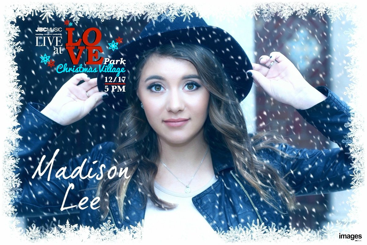 MadisonLeeMusic's tweet photo. Hey Everyone! I will be performing LIVE at #ChristmasVillagePhiladelphia at #LovePark on 12/17 from 5-6 PM. FREE! #MadisonLee appears courtesy of #JBCMUSICmanagement. @MadisonLeeMusic @philachristmas @jbcmusic #ChristmasVillageInPhiladelphia #JBCMUSIC #Philly #Christmas https://t.co/oo5i8WxtQQ
