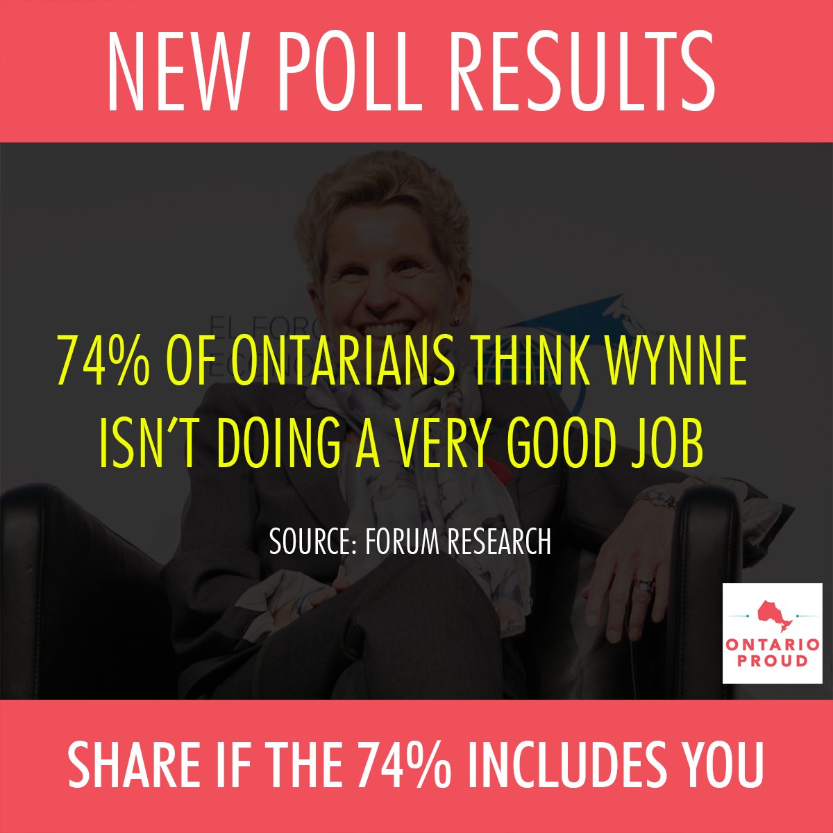 Retweet if you're part of the 74%! #onpoli