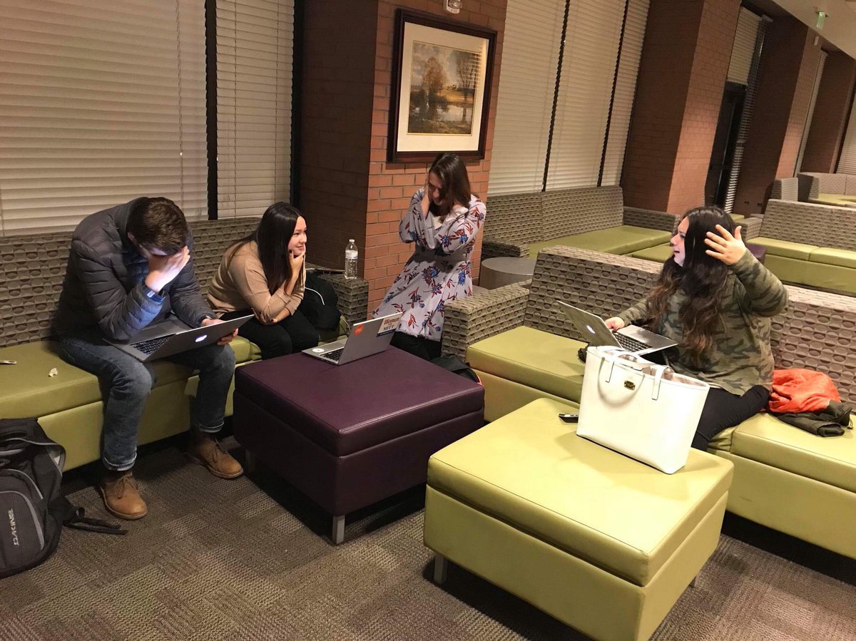 rethlyn's tweet image. Preparing for our final presentation is fun? #DD210