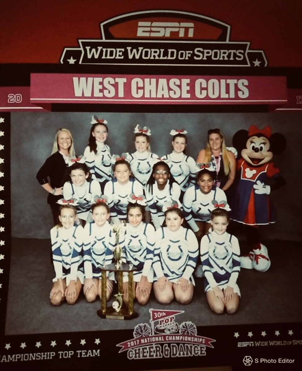 WestchaseColts's tweet photo. Congratulations to our varsity cheer squad on their 5th place finish at Pop Warner nationals! #PWCheer30 #ESPNatDISNEY https://t.co/nrK2a4IkzP