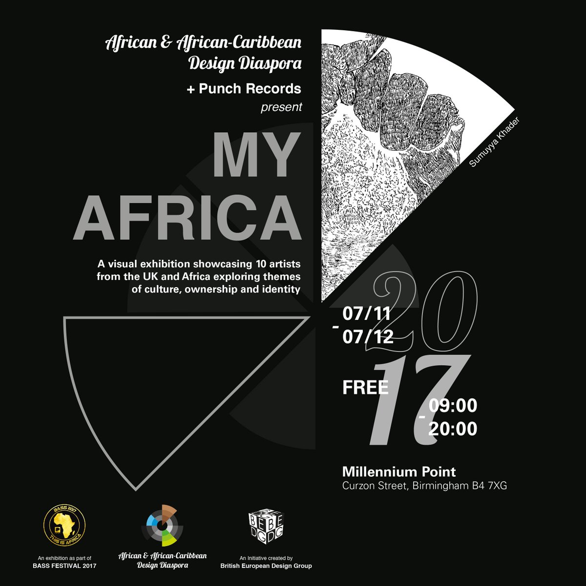 BassBirmingham's tweet photo. 'My Africa is rich in culture. The home of my ancestors.' Sumuyya Khader [@Sumuyyaa]

A visual exploration of identity, culture and ownership through the eyes of 10 contemporary artists for #BASS2017 

Open daily @millenniumpoint - free entry

https://t.co/MiTXhdgm5h https://t.co/8fcnjuLxIB