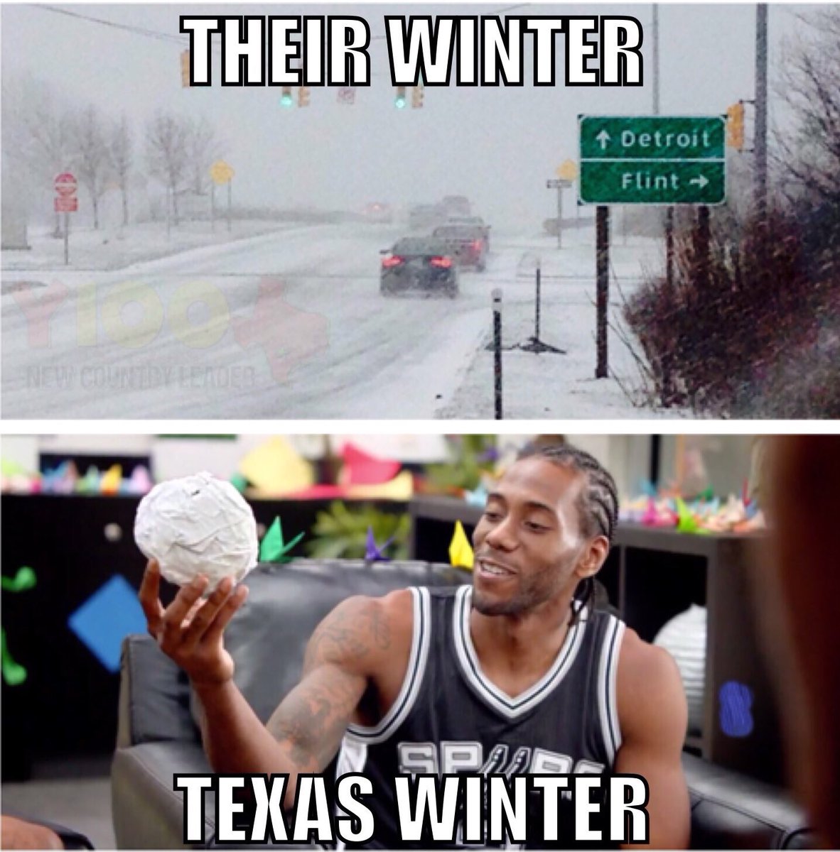 Y100SanAntonio's tweet photo. We got a cold front coming in tonight as our @spurs host the @DetroitPistons at 7:30p! GO SPURS GO! #GSG #KawhiWatch2017 @iAmChrisCards https://t.co/VwYAQSCToJ