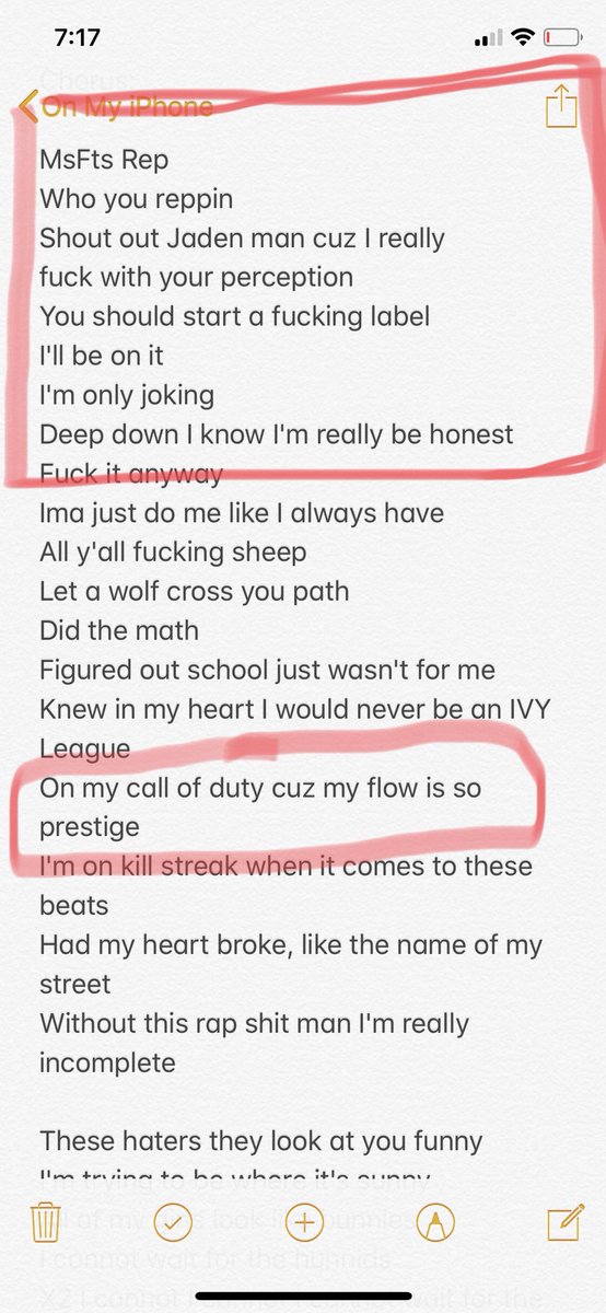 DexIsStressed's tweet photo. So I’m going back through all my old notes and I’m like damn...this song kinda goes I need to actually record this. Until I realize it has two bars that Jaden says on his new album...I wrote this back in April lmao  @officialjaden https://t.co/J5x2MqXH7E