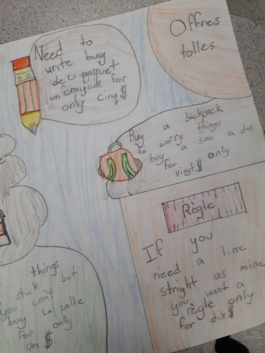 Saratay1234's tweet image. Students made French school supply advertisements! Turned out better than expected 😀😀
@SMBInnisfail @rdcrs 
#frenchsecondlanguage #teachergoals #grade5 #literacy