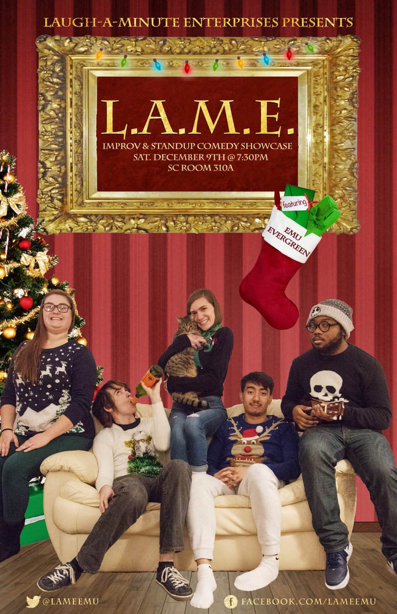 lameemu's tweet photo. 'tis the season to come to our show this saturday! https://t.co/R9f2dINmfJ