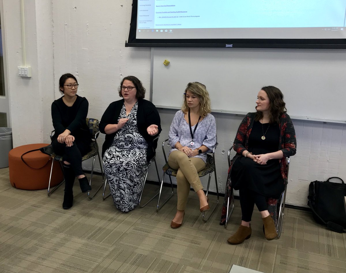 carl_young's tweet photo. Great job by #MSL17 seniors presenting #digitalportfolios earlier today followed by a great panel of #MSL grads & current teachers sharing their wisdom & insights! Many thanks @MrsChoELA, @amandaturner23, @MelissaLByrd, & #KellyTew! @NCStateCED #MiddleGrades #ELA #SS #GoPack https://t.co/LZrGmoDNza
