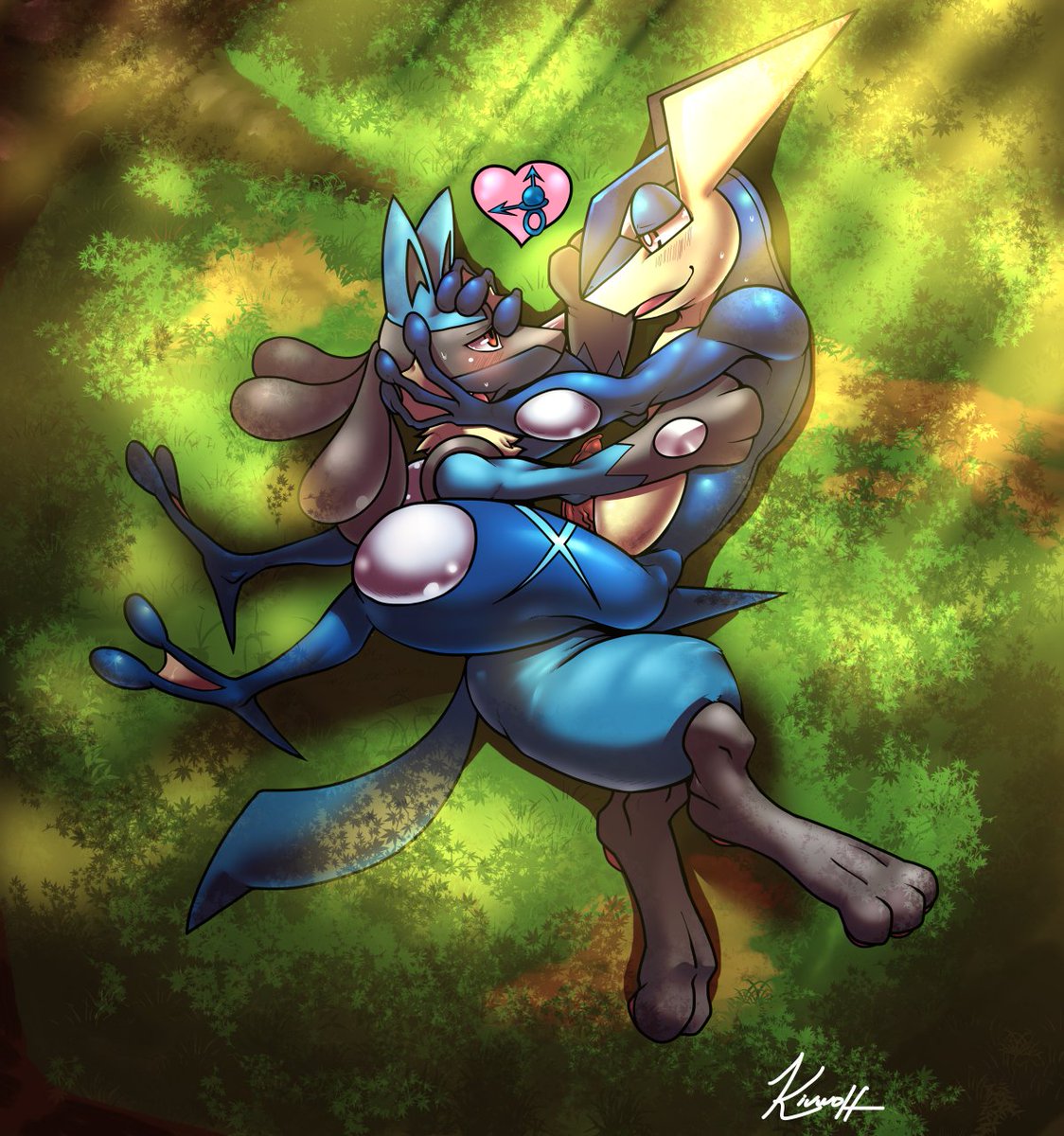 Greninja and Lucario!ゲ ッ コ ウ ガ と ル カ リ オ. pic.twitter.com/Mab5iXApfI. 