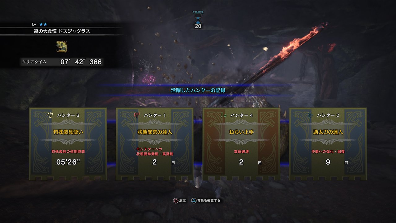 モンスターハンターワールド アイスボーン公式 A Twitter Mhwベータ リザルト画面 貢献度表示 マルチプレイ時 本ベータテスト版でもクエストクリア後にいろんなプレイ内容をゲーム側で評価します 様々な項目があるのでプレイヤー同士の