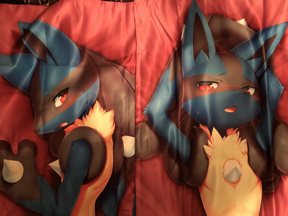 Lucario Hugging Body Pillow Case Re-drew an old lucario dakimakura idea Luc...