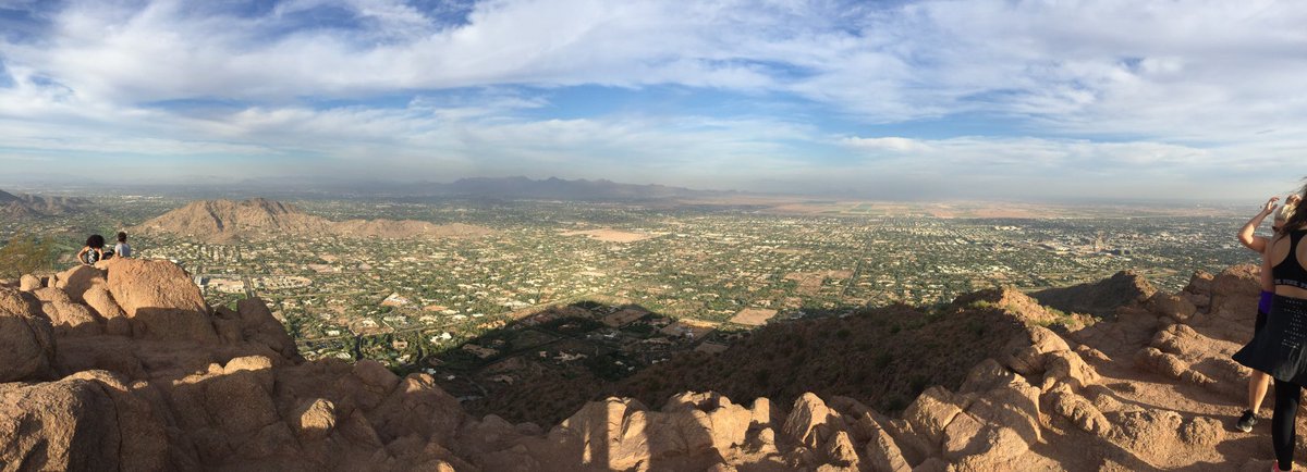 EdThePhotog's tweet photo. Greetings from Camelback Mountain! 1 hour and some change, tons of water, two falls and a ruined pair of jeans later, I can proudly say I climbed to the top of this desert jewel. #Fox10Phoenix #ExtremelyDifficult #AllTerrainPhotog https://t.co/ishXOkj9AN