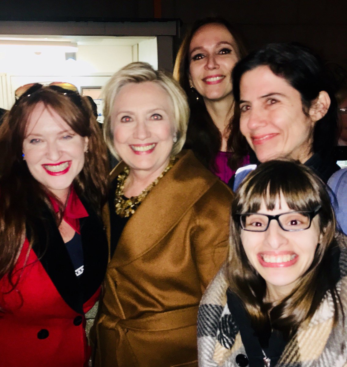 Corinne4Hillary's tweet photo. Happy Holidays to the amazing #HillaryTeam. Thank you @HillaryClinton @OpalVadhan @GradyKeefe and yes, I finally met @NickMerrill ! Thank you for making this possible! #TeamLoveAndKindness #OnwardTogether #AlwaysWithHer #HappyHolidays https://t.co/io6RZ5vaFJ