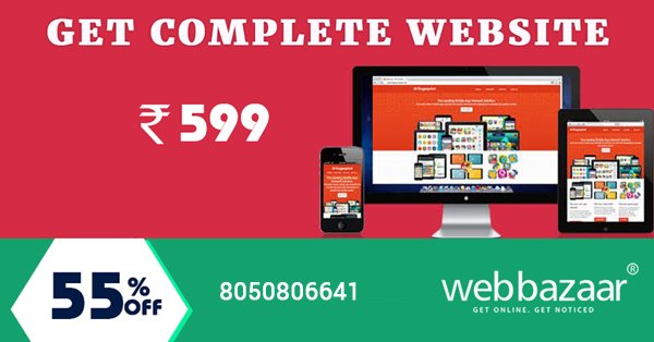chaitra36525562's tweet image. @azterik #webbazaar provide you complete #website #design and #development within a day at an affordable price. Get fully-fledged #webdesign at just Rs.599/- Visit us today and get flat 55% . Contact us on 8050806641 or webbazaar.com