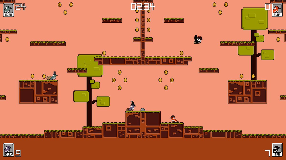 cosybirb's tweet image. Here&apos;s what @TroyMcanally and my game looks like at the end of our first #LDJAM !! We couldn&apos;t get it finished for submission, but we had heaps of fun with the theme and will definitely get this polished up in our spare time. 🐦 #indiedev #birds #LDJAM40 #gamejam #multiplayer