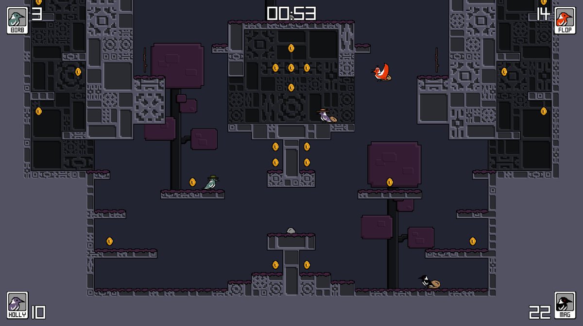 cosybirb's tweet image. Here&apos;s what @TroyMcanally and my game looks like at the end of our first #LDJAM !! We couldn&apos;t get it finished for submission, but we had heaps of fun with the theme and will definitely get this polished up in our spare time. 🐦 #indiedev #birds #LDJAM40 #gamejam #multiplayer