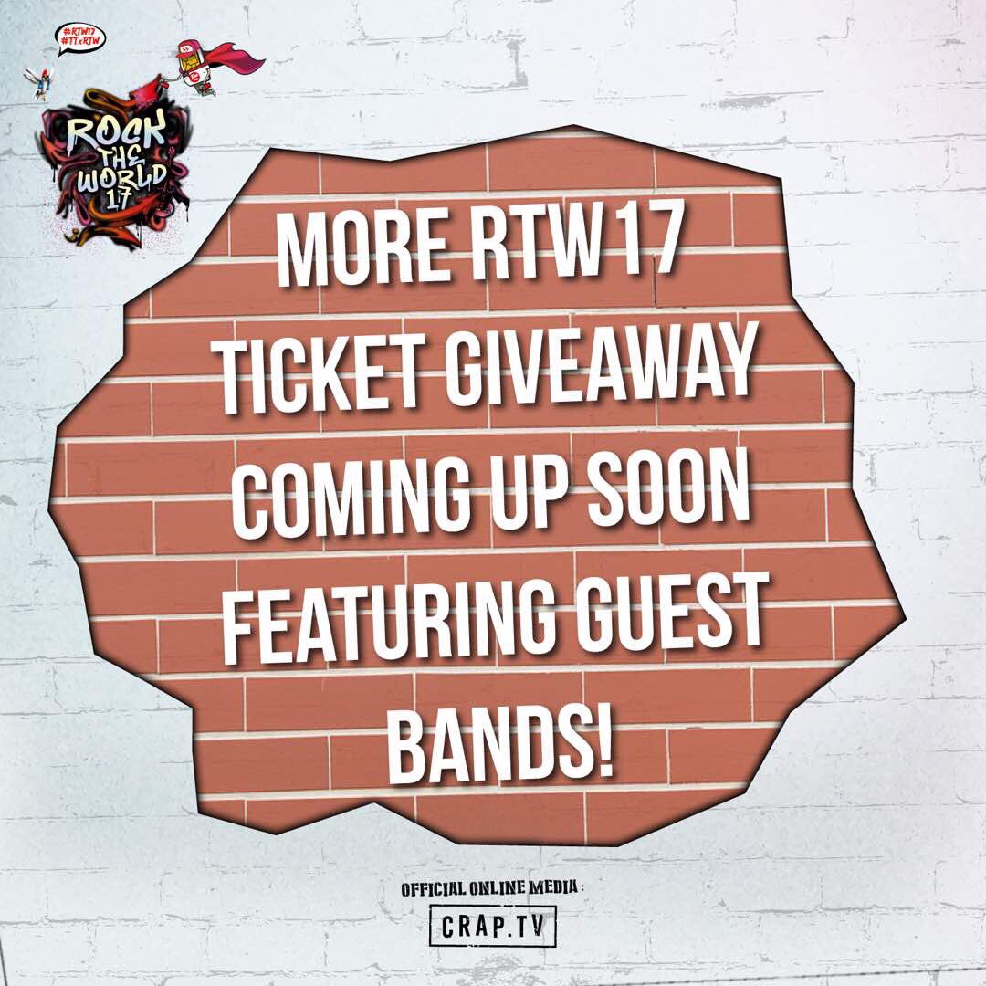 IamCrapTV's tweet photo. Selamat siang Rockheads! Korang still ada peluang nak menang tiket @RockTheWorldMY ! Stay tuned kat Facebook Crap TV untuk the next round of giveaway! #RTW17 #TTxRTW #CRAPTV

https://t.co/lqHUSfQ2nJ https://t.co/VQVZ1IAXuq