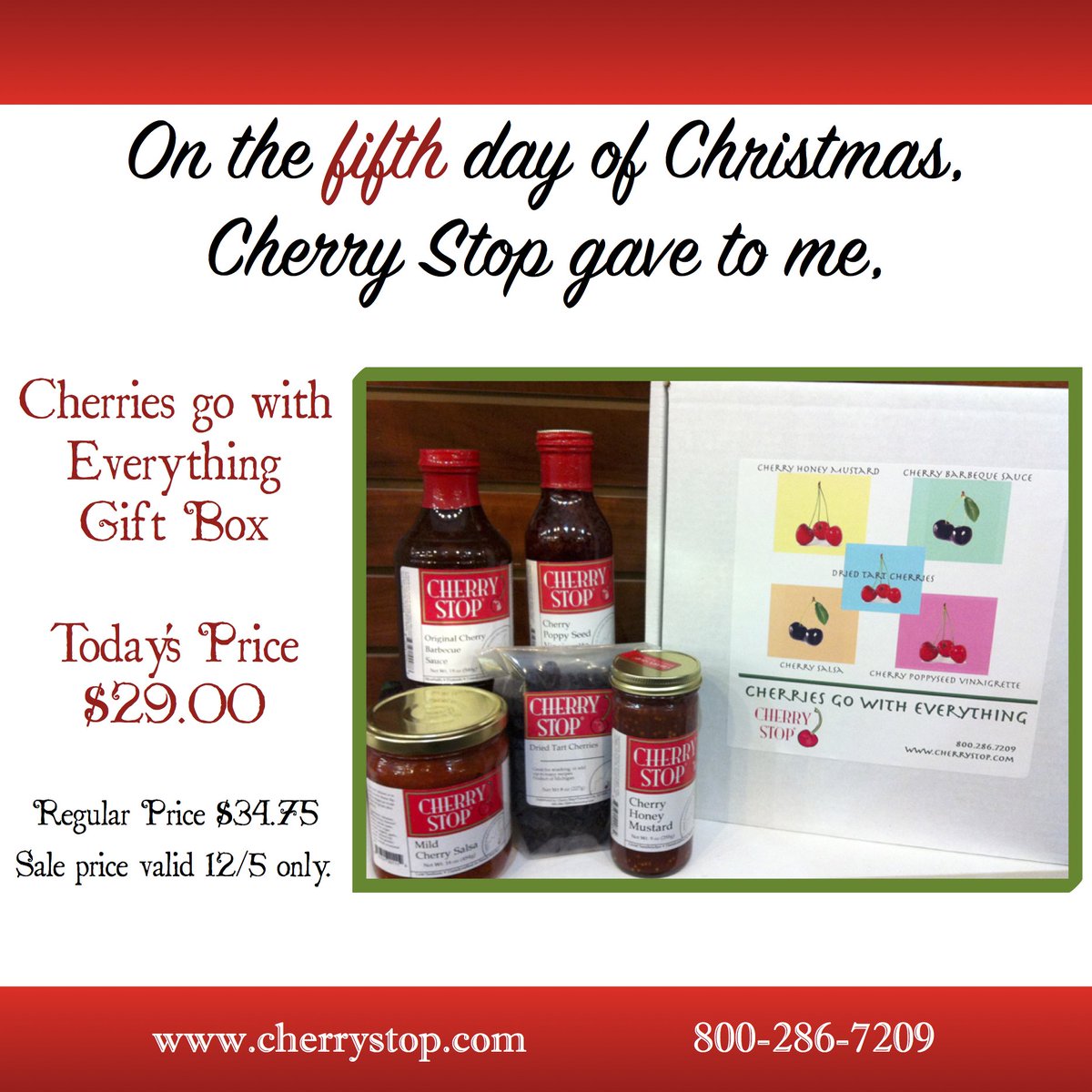 cherrystop's tweet image. On the 5th day of #Christmas, cherries really do go with everything! ow.ly/VBRN30gUrhU