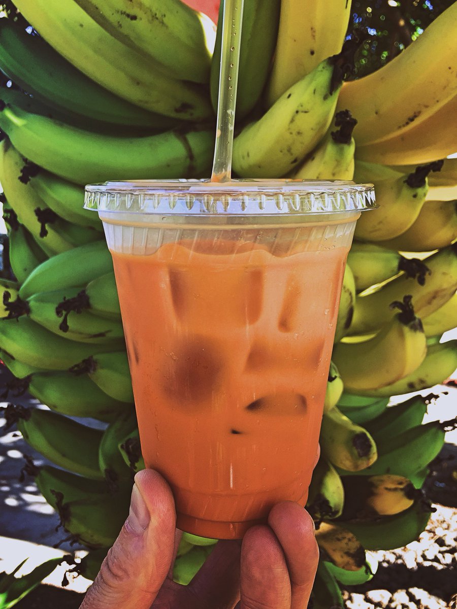 Thai ice tea w/ Oolong black tea and coconut milk on the road to Hana #thaitea #roadtohana