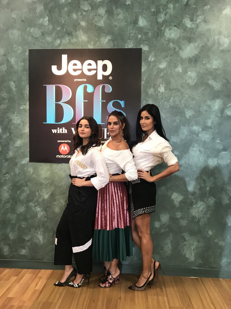 NehaDhupia's tweet image. Gorgeous and goofy. Just how we like our BFFs on #BFFsWithVogue. Wait for the new nimbusutra 🍋 with @aliaa08 n #katrinakaif coming soon on #bffswithvogue only on @colors_infinity 🔥🌶