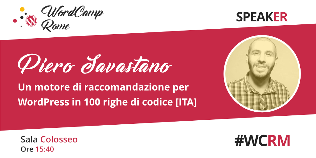 Costruire un motore di raccomandazione per #WordPress in 100 righe di codice 😮
Al #WCRM ci tuffiamo nel codice con _pieroit_! 🌊
🗓 Sabato 16 dicembre, h. 15:40, Sala Colosseo
Ci vediamo lì! 🛵💨💨
2017.rome.wordcamp.org/session/un-mot…