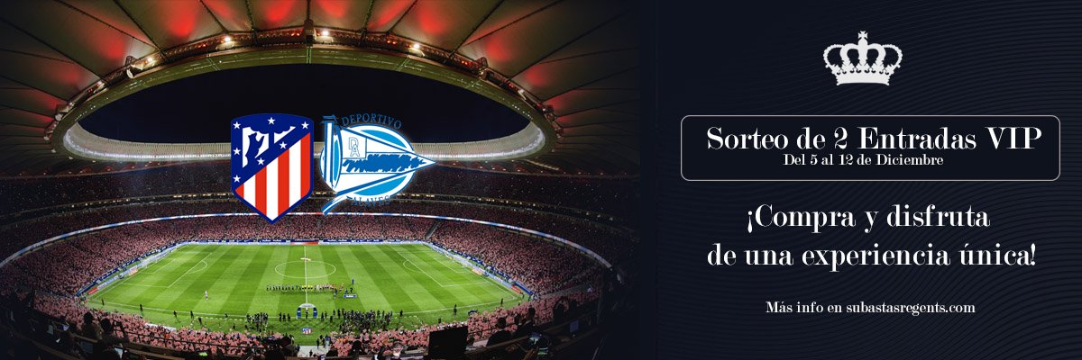 SubastasRegents's tweet photo. ¿Todavía no conoces el #WandaMetropolitano? @SubastasRegents sortea 2 #EntradasVIP para el #Atleti - #Alaves del Sábado 16 de Diciembre. ¡Compra y regala una noche única a tu acompañante! +Info del #sorteo en https://t.co/YVFODNHzP2 https://t.co/q776rhIO75
