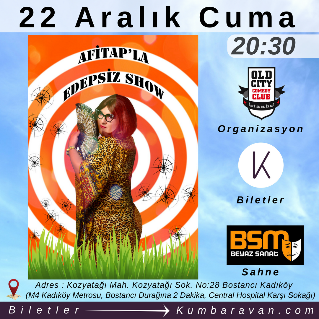 🎭 22 Aralık Cuma 20:30, <a href="/aafitapp/">Afitap Bir Kadın</a> "Kadın Kere Kadın" sloganıyla sizlerle buluşuyor! Biletler ➡️ kumbaravan.com/Odeme/OdemeAlE…